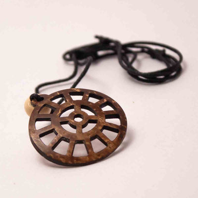 Coconut Shell Pendant - Sri Mother Symbol – Womens Charms & Pendants on Brown Living™. SKU: 306 - 17866 - EGP02. Img 5.