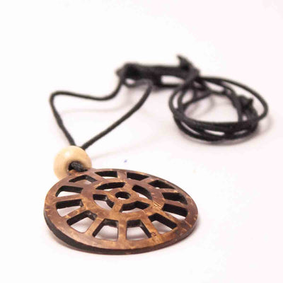 Coconut Shell Pendant - Sri Mother Symbol – Womens Charms & Pendants on Brown Living™. SKU: 306 - 17866 - EGP02. Img 1.