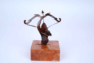 Coconut Shell Ram Statue – Handmade Lord Rama with Bow – Art & Craft Supplies on Brown Living™. SKU: KOTT019. Img 1.