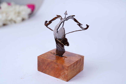 Coconut Shell Ram Statue – Handmade Lord Rama with Bow – Art & Craft Supplies on Brown Living™. SKU: KOTT019. Img 2.