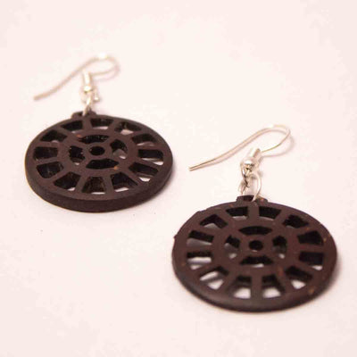 Coconut Shell Sri Mother Symbol Earring – Womens Earrings on Brown Living™. SKU: 306 - 17857 - EGER01. Img 4.