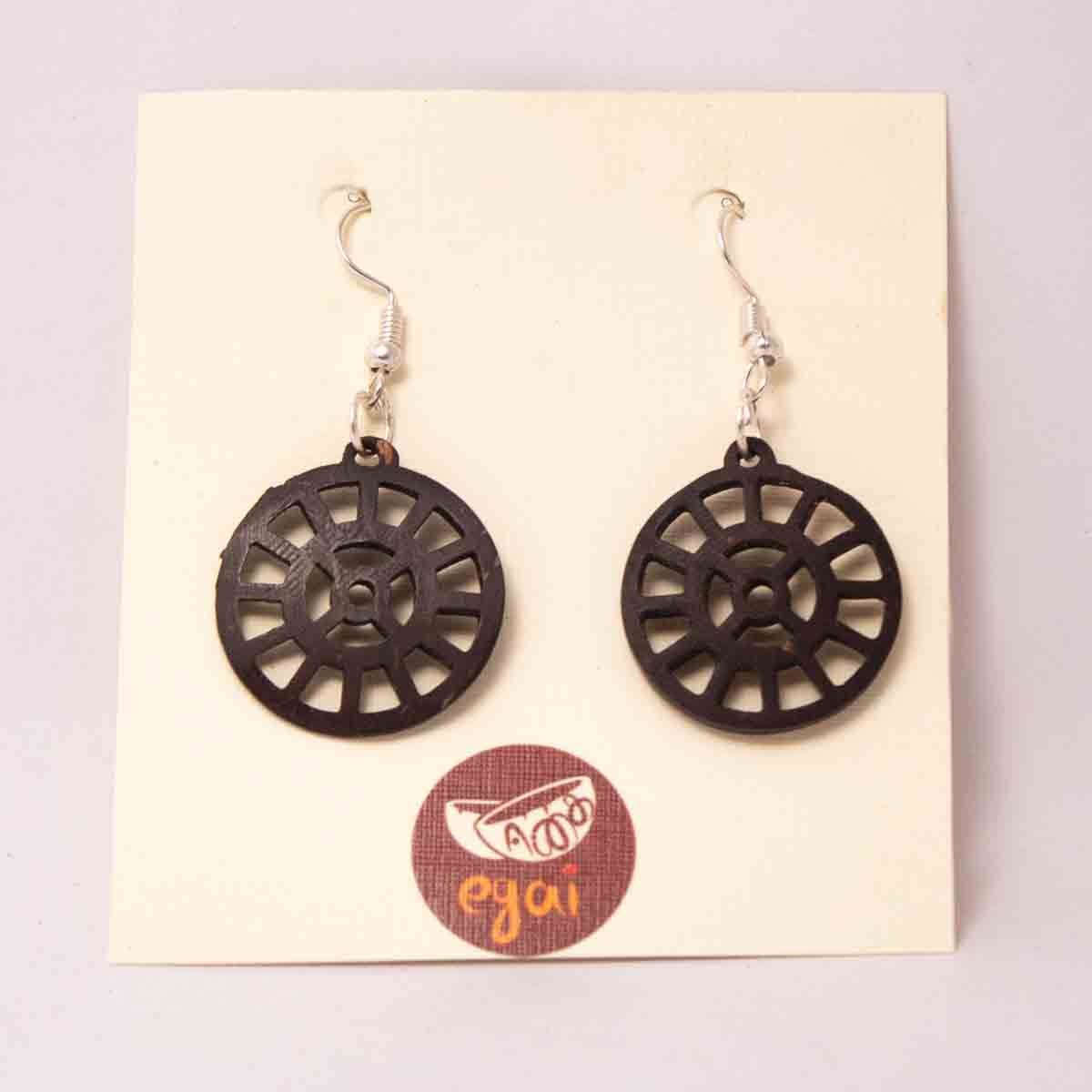 Coconut Shell Sri Mother Symbol Earring – Womens Earrings on Brown Living™. SKU: 306 - 17857 - EGER01. Img 2.