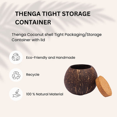 Coconut Shell Tight Storage Container with Lid – Containers on Brown Living™. SKU: THENGA38. Img 5.