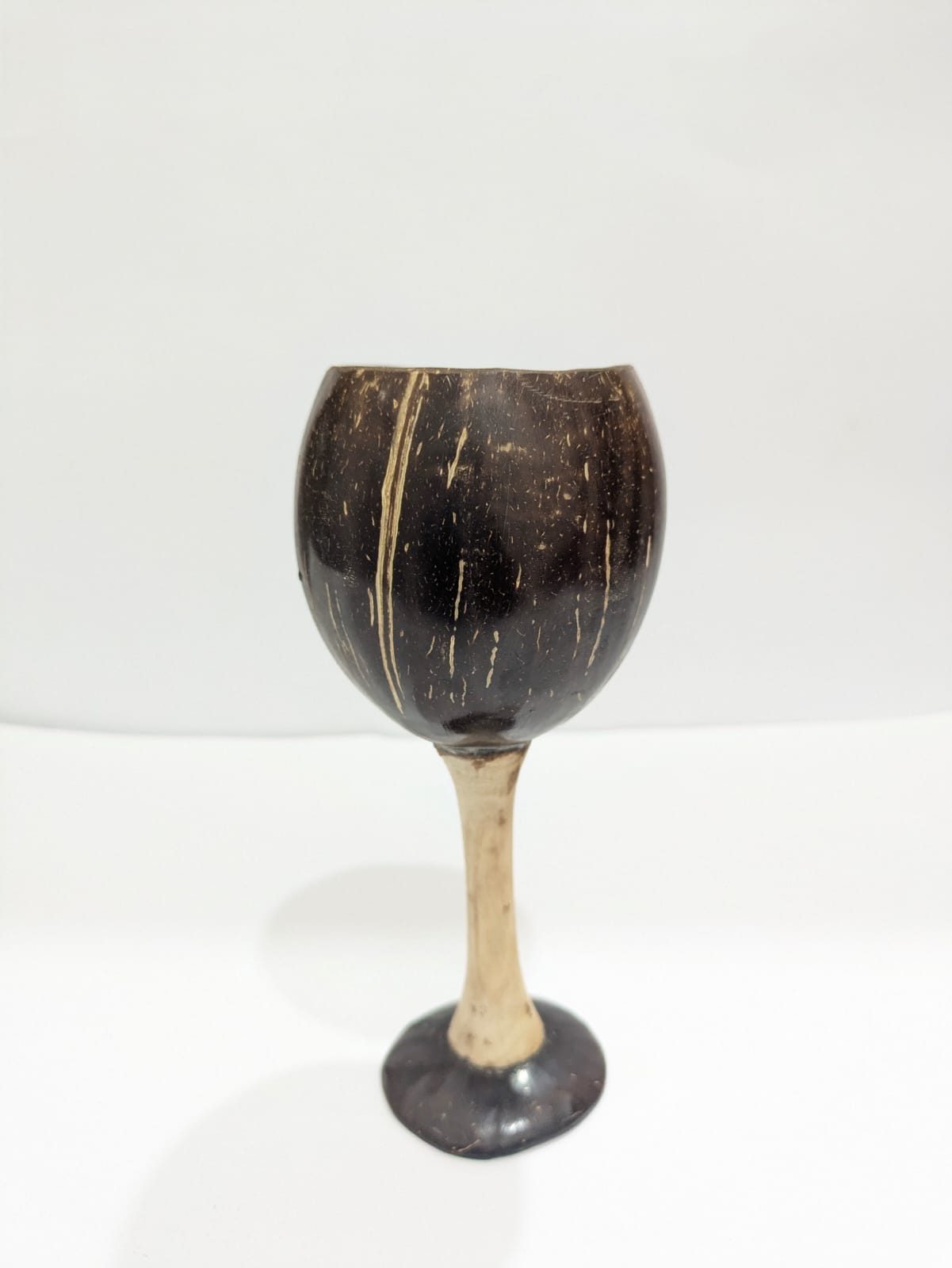 Coconut Shell Wine Cup | Handcrafted Natural Coconut Shell Glass – Cups & Saucers on Brown Living™. SKU: KOTT016. Img 2.