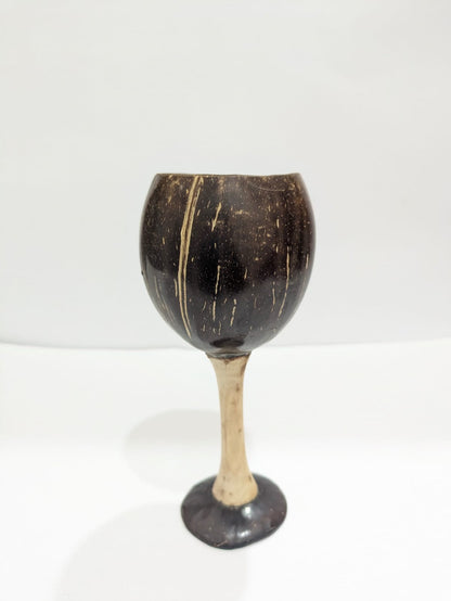 Coconut Shell Wine Cup | Handcrafted Natural Coconut Shell Glass – Cups & Saucers on Brown Living™. SKU: KOTT016. Img 2.