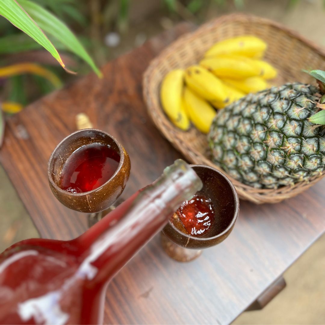 Coconut Shell & Wooden Wine Glasses | Red Wine Glasses (Set of 2) | Verified Sustainable by Brown Living™