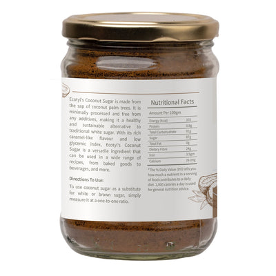 Coconut Sugar- 300g | Blossom Sugar | Natural Sweetener – Cooking & Baking Supplies on Brown Living™. SKU: ECOTYL00008. Img 7.