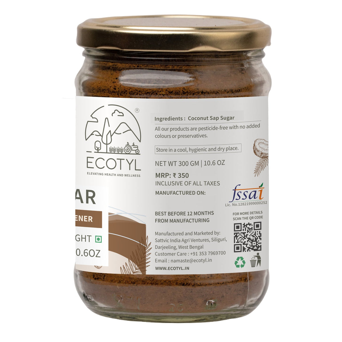 Coconut Sugar- 300g | Blossom Sugar | Natural Sweetener – Cooking & Baking Supplies on Brown Living™. SKU: ECOTYL00008. Img 6.