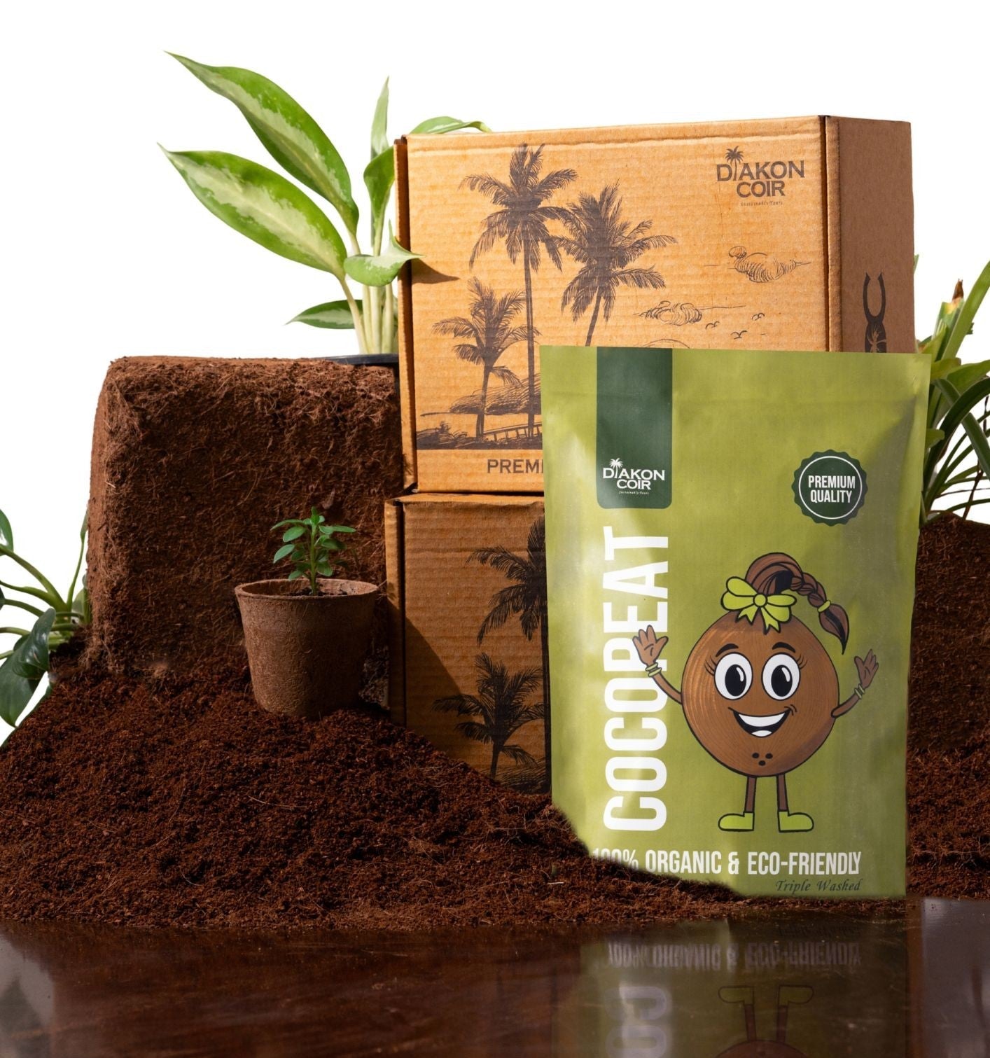 Cocopeat 1kg | Premium Triple Washed Organic Growing Medium for Plants – Home & Garden on Brown Living™. SKU: DC1. Img 1.
