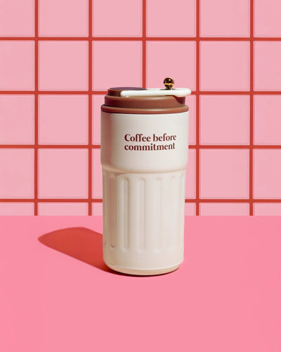 Coffee Before Commitment Flask | Stainless Steel Reusable Bottle – Bottles & Sippers on Brown Living™. SKU: MS-DRK-0016. Img 3.