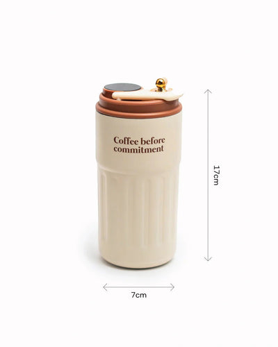Coffee Before Commitment Flask | Stainless Steel Reusable Bottle – Bottles & Sippers on Brown Living™. SKU: MS-DRK-0016. Img 4.