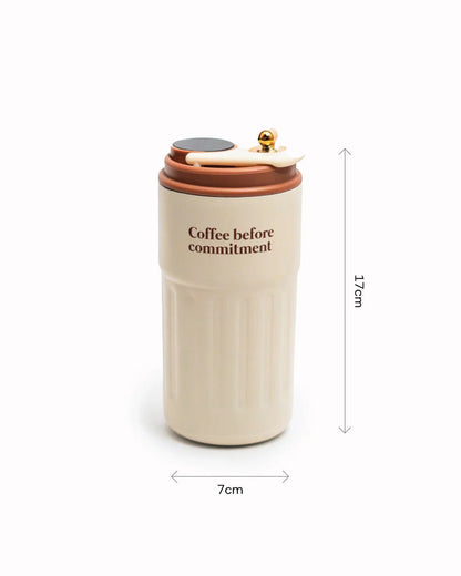 Coffee Before Commitment Flask | Stainless Steel Reusable Bottle – Bottles & Sippers on Brown Living™. SKU: MS-DRK-0016. Img 4.