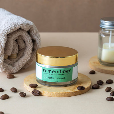 Coffee Body Scrub – Natural De - Tan & Moisturizing Exfoliator – Body Scrub on Brown Living™. SKU: COFBS014. Img 1.