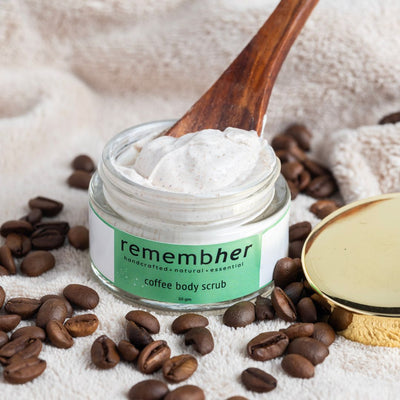 Coffee Body Scrub – Natural De - Tan & Moisturizing Exfoliator – Body Scrub on Brown Living™. SKU: COFBS014. Img 2.