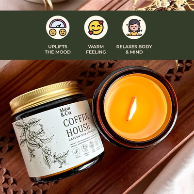 Coffee House - 100% Coconut Wax Botanical Candle – Candles & Fragrances on Brown Living™. SKU: BC10007. Img 2.