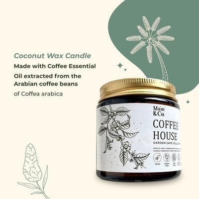 Coffee House - 100% Coconut Wax Botanical Candle – Candles & Fragrances on Brown Living™. SKU: BC10007. Img 4.