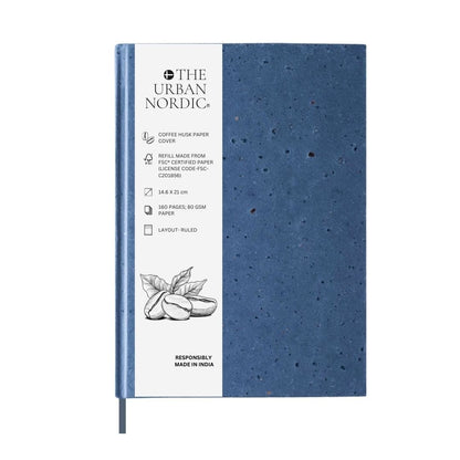 Coffee Husk Cover Journal A5 Hardbound 160 Pages Ruled, Scarlet Blue – Notebooks & Notepads by The Urban Nordic available on Brown Living™. . SKU: NBCFHCFSCRD - 1 - A5. Img 6.