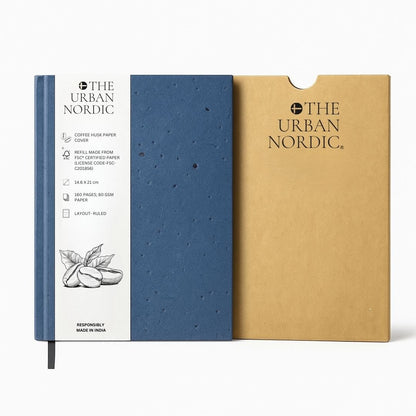 Coffee Husk Cover Journal A5 Hardbound 160 Pages Ruled, Scarlet Blue – Notebooks & Notepads by The Urban Nordic available on Brown Living™. . SKU: NBCFHCFSCRD - 1 - A5. Img 2.