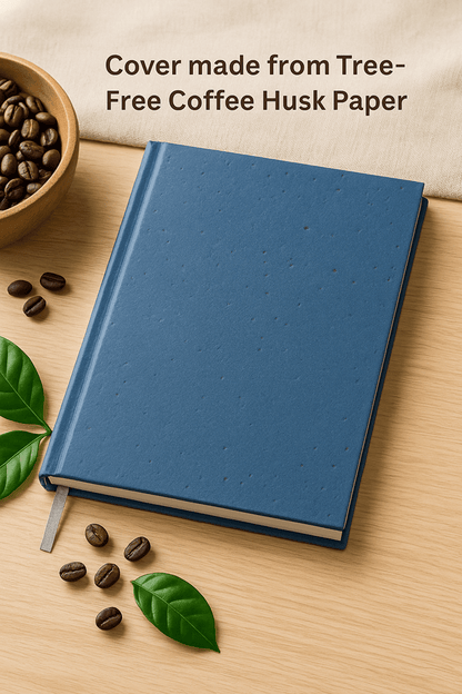 Coffee Husk Cover Journal A5 Hardbound 160 Pages Ruled, Scarlet Blue – Notebooks & Notepads by The Urban Nordic available on Brown Living™. . SKU: NBCFHCFSCRD - 1 - A5. Img 8.