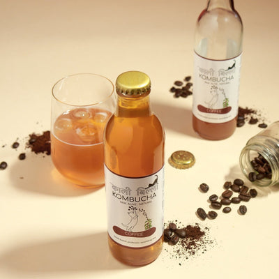 Coffee Kombucha 250ml | Probiotic Fermented Coffee Drink – Health & Energy Drinks on Brown Living™. SKU: KBKCF. Img 4.