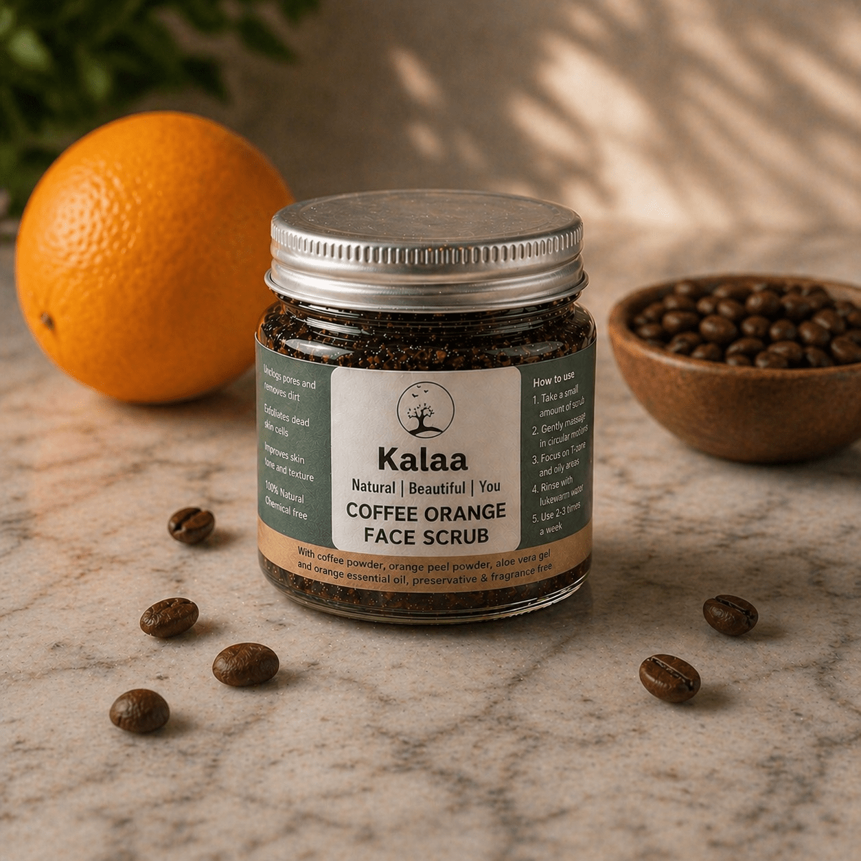 Coffee Orange Face Scrub And Face Pack Brightening Skin Care – Face Pack on Brown Living™. SKU: CFFCSC. Img 1.