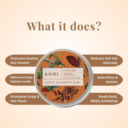 Coffee Shampoo Bar for Scalp Cleansing & Volume | 55g – Hair Shampoo by Kaura available on Brown Living™. . SKU: KI313. Img 5.