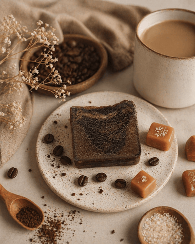 Coffee Toffee Handmade Soap 120g| Natural Exfoliating Bath Bar – Body Soap on Brown Living™. SKU: SN-CP-COTO-120. Img 1.