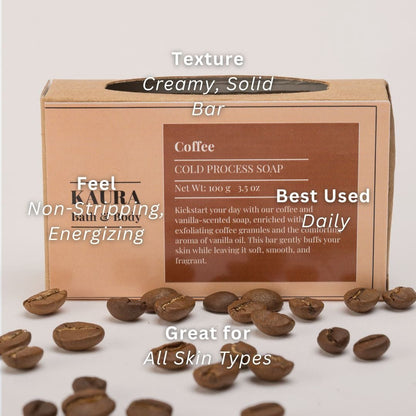 Coffee & Vanilla Soap Bar for Energizing Showers | 100g – Body Soap by Kaura available on Brown Living™. . SKU: KI338. Img 4.