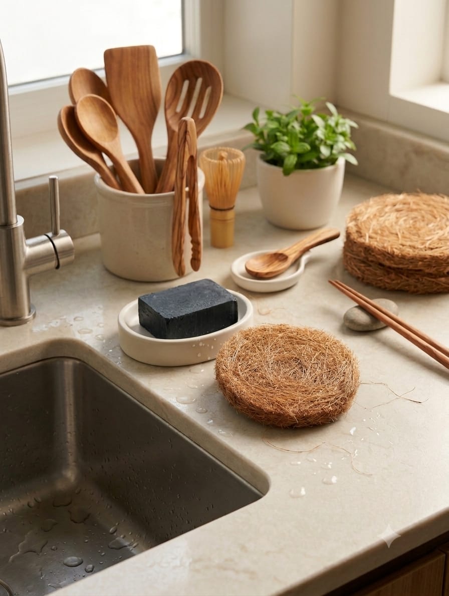 Coir Fiber Dishwash Scrub, Pack of 5 – Cleaning Products on Brown Living™. SKU: 248-10800-GMA_DISHWASH_SCRUB01. Img 4.