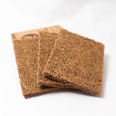 Coir Scrub Pad – Natural Kitchen Scrubber Pack of 3 – Cleaning Products on Brown Living™. SKU: EGCS01. Img 2.