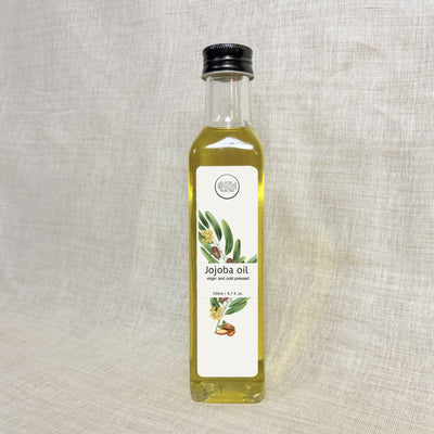 Cold Pressed Virgin Jojoba Oil for Hair, Skin & Nails – Body Oil on Brown Living™. SKU: VJO250. Img 5.