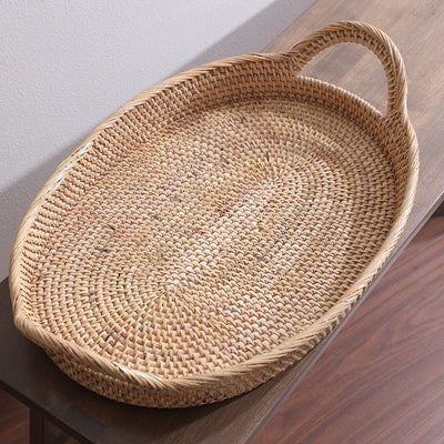 Colombo Rattan Oval Tray – Elegant Handmade Serving & Décor Tray – Home Decor on Brown Living™. SKU: ColomboOvalTrayLarge. Img 4.