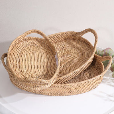 Colombo Rattan Oval Tray – Elegant Handmade Serving & Décor Tray – Home Decor on Brown Living™. SKU: ColomboOvalTrayMedium. Img 2.