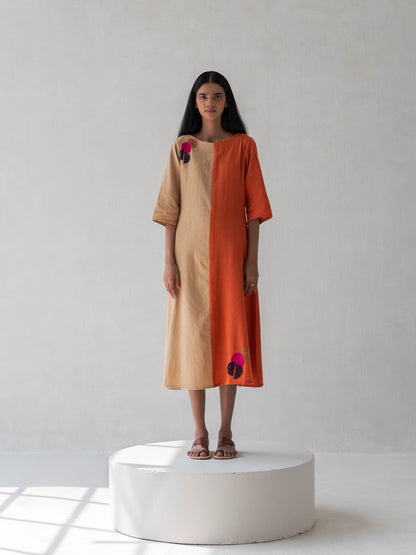 Color - Block Dress | Stylish Cotton Dress for Women – Womens Dress on Brown Living™. SKU: DCSS25D08S. Img 2.