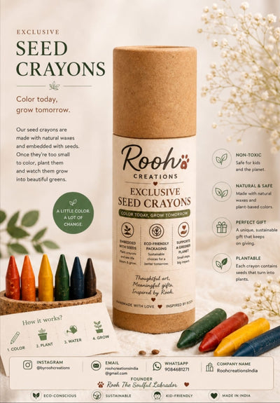 Color & Grow Plantable Seed Crayons | Eco-Friendly Kids Gift – Crayons on Brown Living™. SKU: BRC-SCR-001. Img 3.