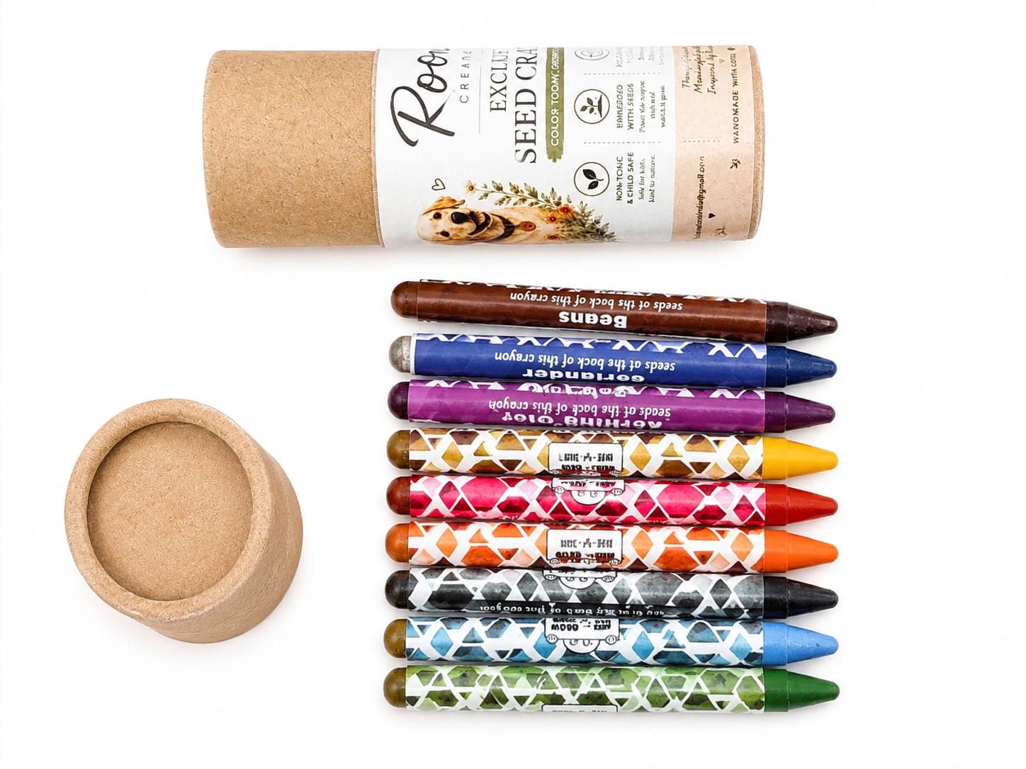 Color & Grow Plantable Seed Crayons | Eco-Friendly Kids Gift – Crayons on Brown Living™. SKU: BRC-SCR-001. Img 2.