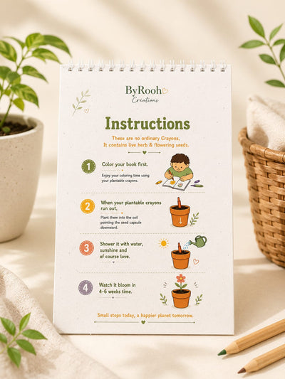 Color & Plant Plantable Seed Paper Coloring Book with Different Prints – Art & Craft Supplies on Brown Living™. SKU: BRC-SPCB-A5-002. Img 2.
