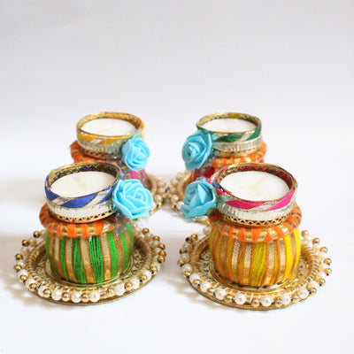 Colorful Tealight Candle (Set of 4) – Home Decor on Brown Living™. SKU: TCA01. Img 1.