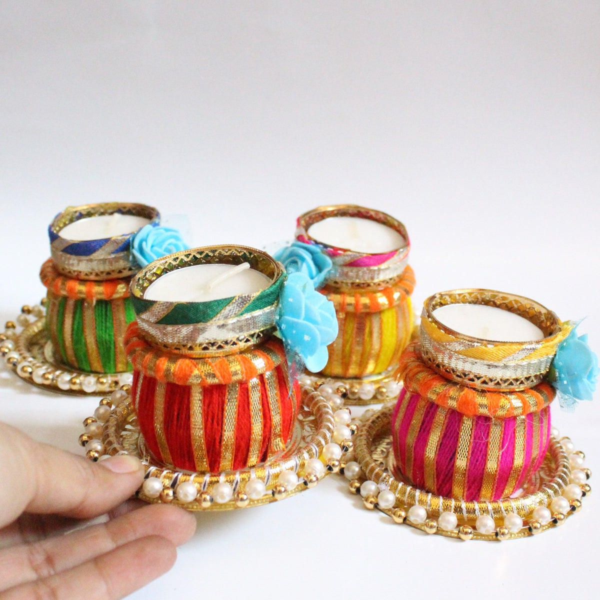Colorful Tealight Candle (Set of 4) – Home Decor on Brown Living™. SKU: TCA01. Img 6.