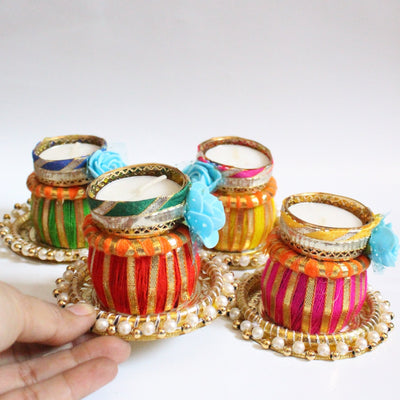 Colorful Tealight Candle (Set of 4) – Home Decor on Brown Living™. SKU: TCA01. Img 6.