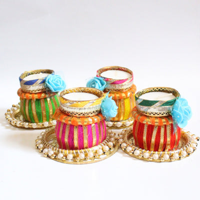 Colorful Tealight Candle (Set of 4) – Home Decor on Brown Living™. SKU: TCA01. Img 4.