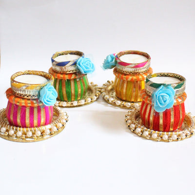 Colorful Tealight Candle (Set of 4) – Home Decor on Brown Living™. SKU: TCA01. Img 3.