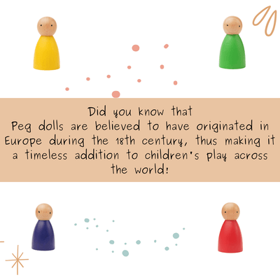 Colorful Wooden Peg Dolls The Villagers | Set of 7 Handmade Toy Figure – Learning And Educational Toys on Brown Living™. SKU: SWPD01. Img 6.