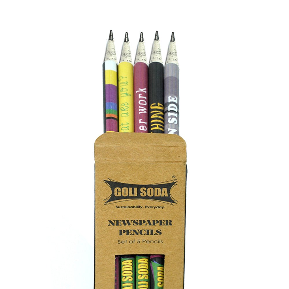 Colour Newspaper Pencils (Pack of 5) | Verified Sustainable by Brown Living™