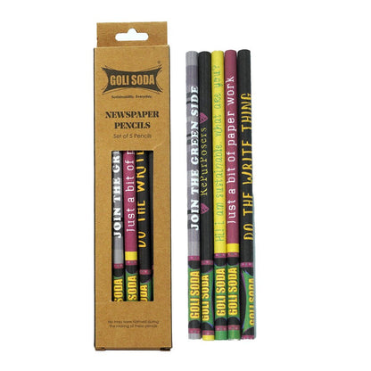 Colour Newspaper Pencils (Pack of 5) | Verified Sustainable by Brown Living™