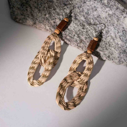 Combo of Sabai Grass Handweaving Loop Necklace and Earrings – Womens Earrings on Brown Living™. SKU: JCC033. Img 5.