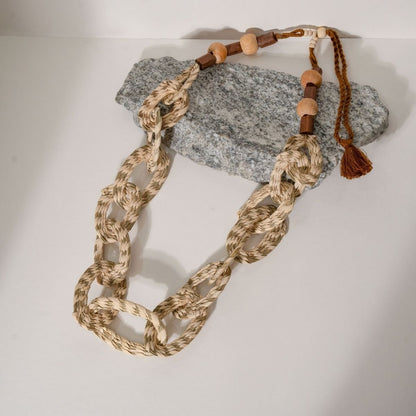 Combo of Sabai Grass Handweaving Loop Necklace and Earrings – Womens Earrings on Brown Living™. SKU: JCC033. Img 4.