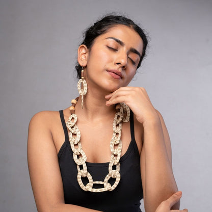 Combo of Sabai Grass Handweaving Loop Necklace and Earrings – Womens Earrings on Brown Living™. SKU: JCC033. Img 2.