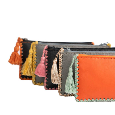 Compact Eco Pouch – Handcrafted from Upcycled Materials – Womens Clutch on Brown Living™. SKU: CL0011. Img 3.