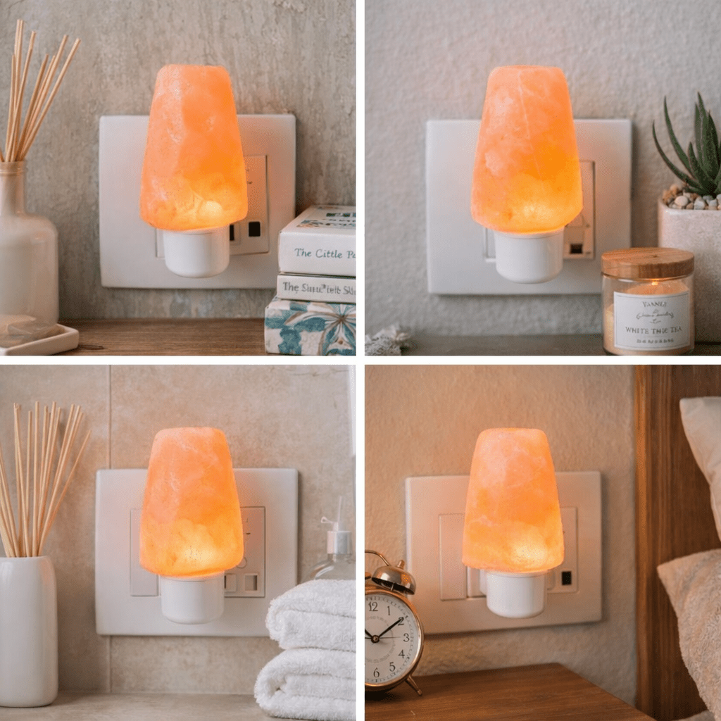 Compact Natural Rock Shape Himalayan Salt Lamp – Lamps & Lighting on Brown Living™. SKU: OEP420. Img 3.